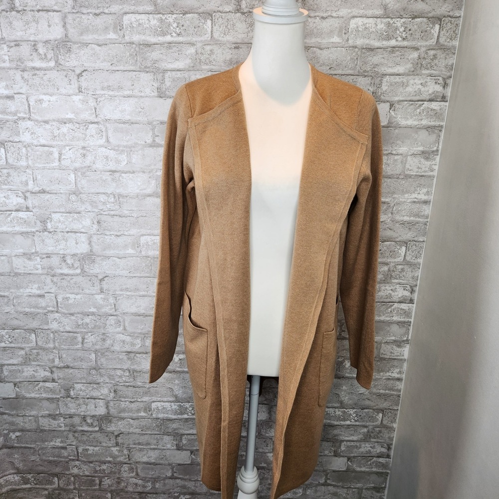 J.Crew Cardigan Duster Long Camel Open Front Knit Sweater Small